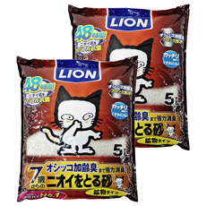 LION 獅王 除臭貓砂，超凝結，加齡臭強化除臭，7歲以上適用，5L, 2包