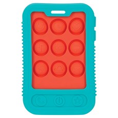 Nuby 按壓咬咬手機固齒器, 活力橘紅, 1入, 單品