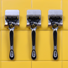 리빙홈디테일 무타공 스테인레스 면도기 걸이 거치대 GE-05, 실버, 3개