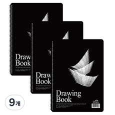 글로리아 검정 드로잉북 200g, 9개, 25매, 8절