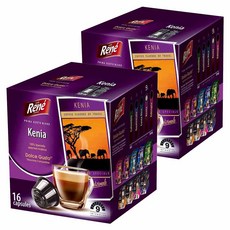 Rene 肯亞AA咖啡膠囊 多趣酷思咖啡機適用, 7g, 16顆, 2盒