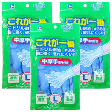 YAMATO 山登 中厚防臭抗菌手套 NBR合成橡膠 植毛裡 柔軟耐用, L, 3包