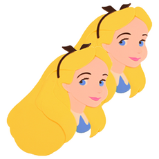 七星迪士尼公主臉型手鏡, 愛麗絲, 2個