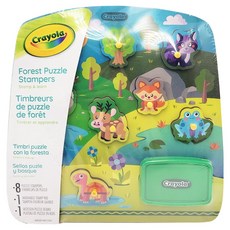 Crayola 繪兒樂 早教創意啟蒙趣味蓋印塗鴉木拼圖 森林派對, 1組, 8 puzzle stampers