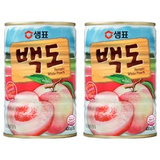 샘표 백도 통조림, 400g, 2개