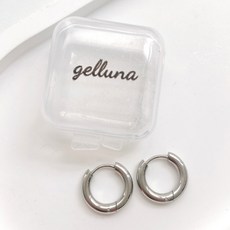 gelluna 醫療鋼加粗厚實一觸式環形耳環 3mm 2入 + 收納盒組 P-29-5 16mm