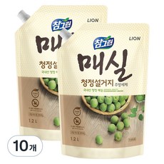 참그린 매실 청정설거지 주방세제 리필, 1.2L, 10개