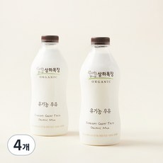 상하목장 유기농인증 우유, 750ml, 4개