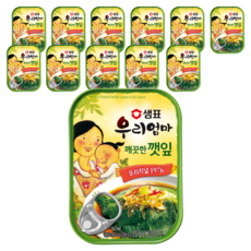 샘표 우리엄마 깨끗한깻잎 기타반찬통조림, 70g, 12개