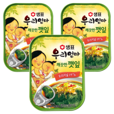 샘표 우리엄마 깨끗한깻잎, 70g, 3개입