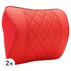 크로니클 투톤 풀라운드 전차종 호환 차량용 목쿠션, 레드, 2개