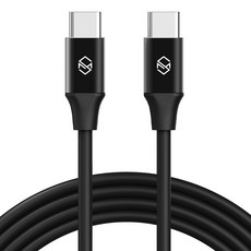 Sinjimoru C to C PD 60W 高速充電線, 黑色, 2m, 1個