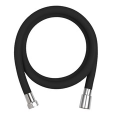 HappyDarling Replan 防纏繞防汙垢 PVC 蓮蓬頭軟管, 黑色, 2m