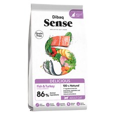 Dibaq Sense 森仕 貓用 WD86挑嘴貓無穀貓糧, 1包, 1500g, 多種魚 + 火雞肉