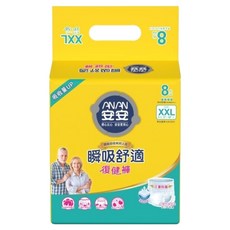 安安 瞬吸舒適復健褲 成人紙尿褲 男女通用, XXL 37~58吋, 8片, 1包