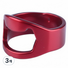 Birebo 啤酒瓶不鏽鋼手指環開瓶器 22mm, 紅色, 3個
