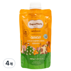 슈퍼너츠 땅콩버터 크런치, 250g, 4개