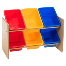DELSUN 六格玩具收納架 繽紛彩虹 台灣製造 適用年齡3~8歲, 1組
