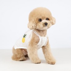 그루밍독 반려동물 코지 자수 나시, 파인애플, 1개