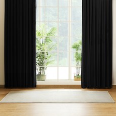 The Zari 簡易快速 高度可調式遮光窗簾 插針型, 黑色