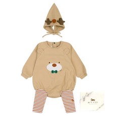 ETTOI 新生兒用 Mars 連身衣 3件組 + 禮物包裝套組 + 購物袋