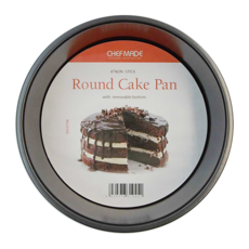 CHEFMADE 學廚 金鋼黑 活動蛋糕模 不粘圓形蛋糕模 帶可拆卸底部, 8吋, 1個