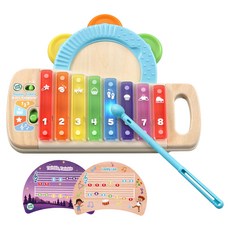LeapFrog 跳跳蛙 彩虹木琴鈴鼓組 Tappin' Colors 2 合 1 100% FSC 認證木材, 615600, 1盒