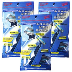 多可樂客 輕便刀 金柔潤 雙層刮鬍刀, 6支, 3包