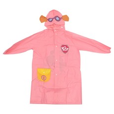 KiKimmy 汪汪隊立大功 兒童造型雨衣 卡通造型透明帽檐 隱藏書包扣 EVA加厚材質 5歲以上, 天天, 56 x 85cm