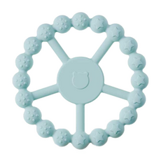 KU.KU Duckbill 酷咕鴨 KUKU PLUS 摩天輪矽膠固齒器，食品級矽膠，舒緩寶寶長牙不適, 氣泡藍, 1個