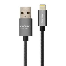 ONPRO 蘋果Lighting-USB充電/傳輸線, 1m, 鐵槍灰, 1條