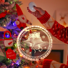 apex Innovation LED 吸盤式掛燈 24CM 透明款鈴鐺，暖白色聖誕裝飾掛燈, 聖誕鈴鐺, 1個