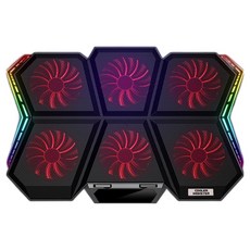 노벨뷰 노트북 스탠드 앤 쿨링패드 쿨러몬스터 F6 RGB, RED, red color 1개