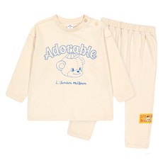 MilkBaby 유아용 씩씩한 미소베어 라운지웨어 실내 상하복 세트