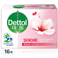 데톨 스킨케어 향균비누 플로럴향, 100g, 16개