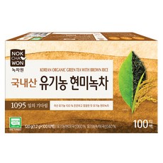 녹차원 국내산 유기농 현미녹차 티백, 1.2g, 100개입, 1개