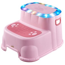 mouriuijip LED閃亮2層腳踏凳, 粉色, 1個