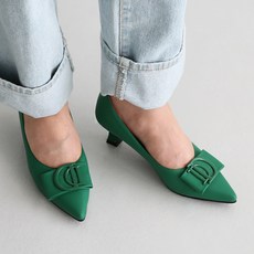 단골언니 여성용 리본 무광 스틸레토 펌프스 엘슈트 힐 5cm