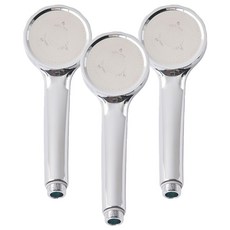 퓨어셀 강력 수압상승 욕실 샤워기 헤드, 3개, 유광 실버