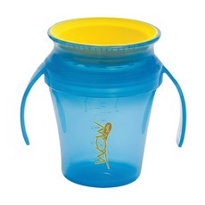 WOW Cup baby 360度EVEN-SEAL握把透明喝水杯 防漏 9個月以上寶寶適用, 果凍藍, 207ml, 1個