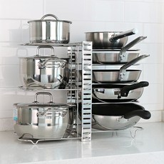 4BNK 組裝式平底鍋收納架, 銀色, 1個, 5層