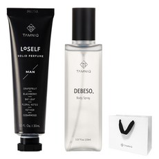 TAMNIQ LOSELF固體香水 男款+Debeso身體香氛噴霧 150ml+提袋, 1套