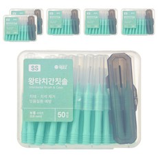 왕타 치간칫솔 SS형, 그린, 6개, 0.8mm, 50개입
