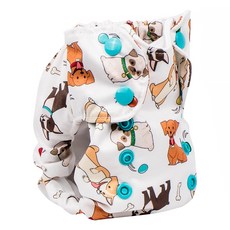 Smart Bottoms Diaper 2.0 布尿布 新生兒 (2.7 - 7.3公斤) 100%PUL防水聚酯, Fido 白色, 1件