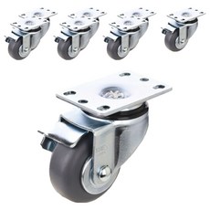 T-REX CASTER 旋轉煞車腳輪 104 x 64 x 95 mm 低噪音 灰色 P503S-4B, 8個