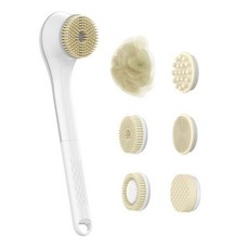 ibits A7多功能電動沐浴刷, 白色, 深層清潔, 多刷頭, 長柄設計, 1組