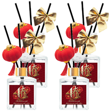 QiMart 箔金招財香氛珪藻擴香瓶, 絲絨玫瑰, 200ml, 4件