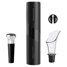 小麥購物 紅酒自動開瓶器 4件組 L2284, 黑色, 1組