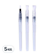 고체물감 수채화 워터브러쉬 3종 납작, 길이 180mm, 5세트
