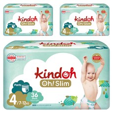 kindoh Oh! Slim優質超薄褲型尿布, 第4階段, 108片